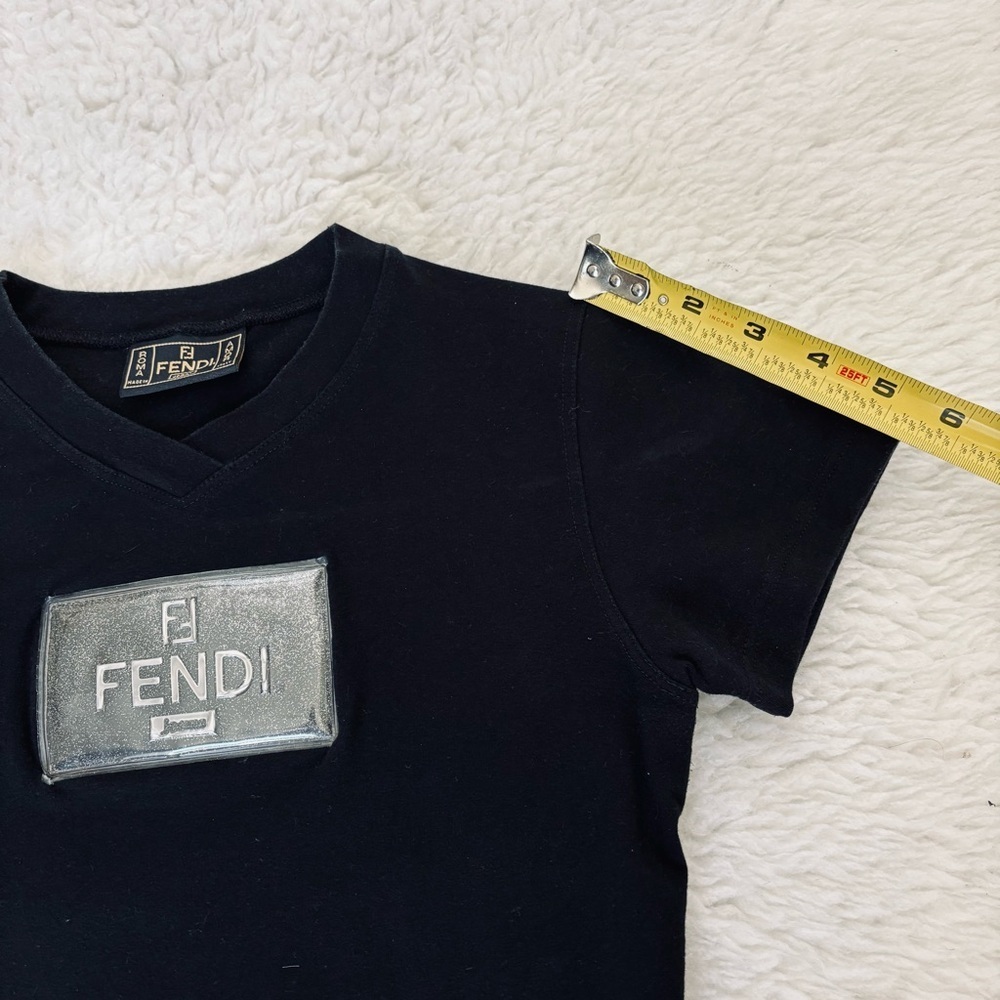 Fendi Black Vintage Tee with Shimmering Logo size 42 US Small - Picture 9 of 16